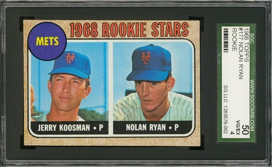 1968 Topps #177 Nolan Ryan Rookie Card – SGC 50 VG/EX 4